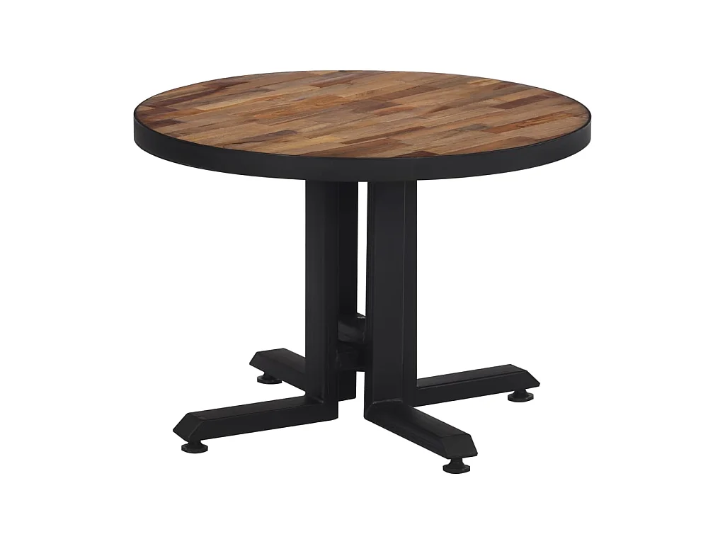 Table basse ronde Ø55x40 cm teck de récupération massif GHR39542