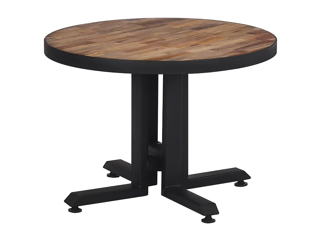 Table basse ronde Ø55x40 cm teck de récupération massif GHR39542