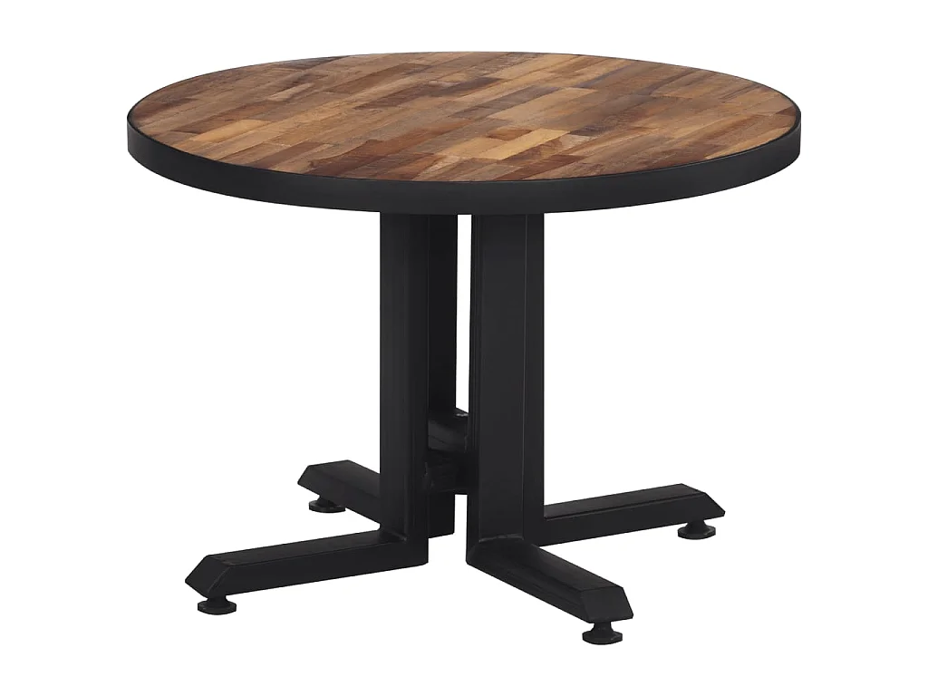 Table basse ronde Ø55x40 cm teck de récupération massif GHR39542