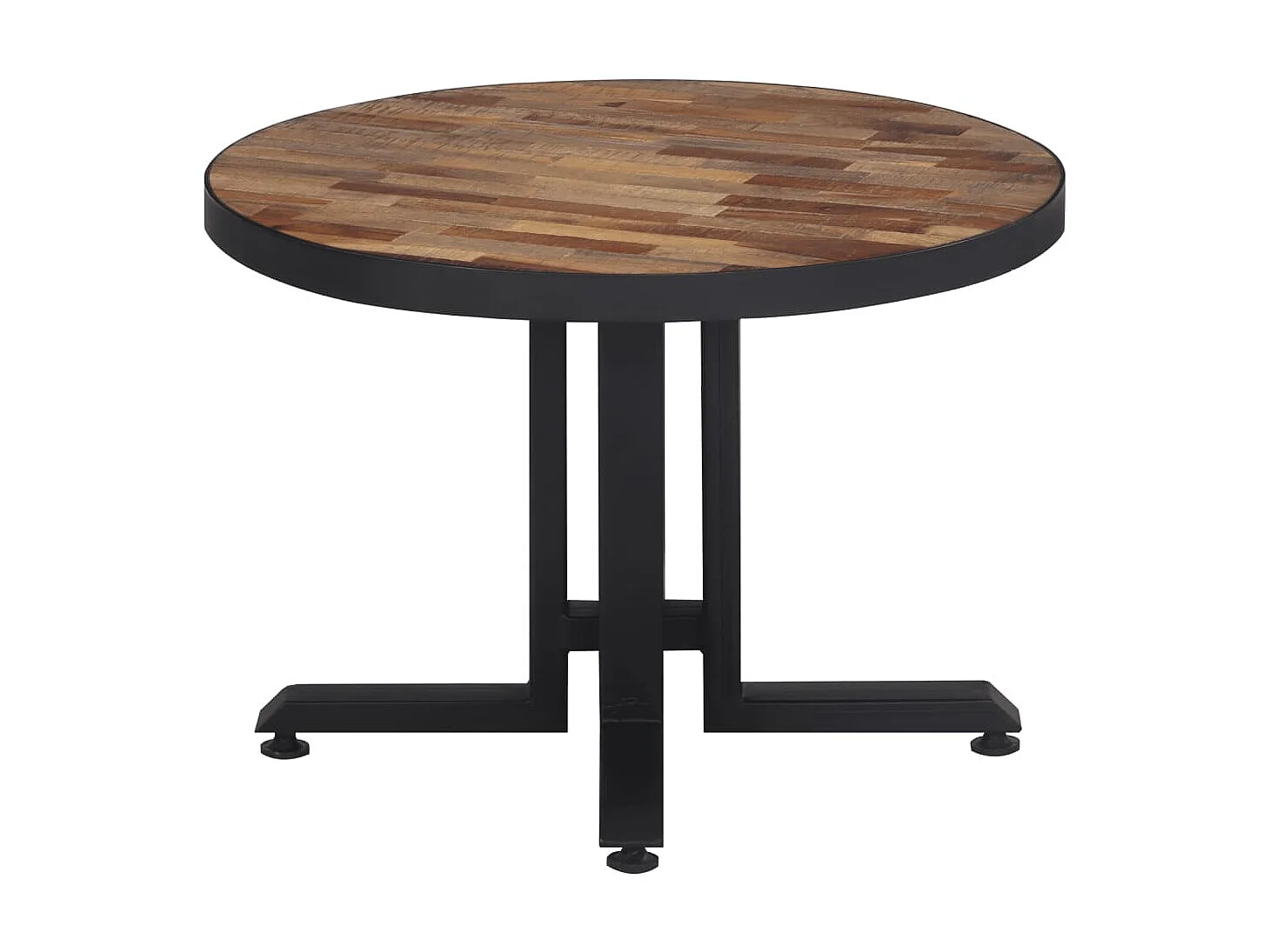 Table basse ronde Ø55x40 cm teck de récupération massif GHR39542