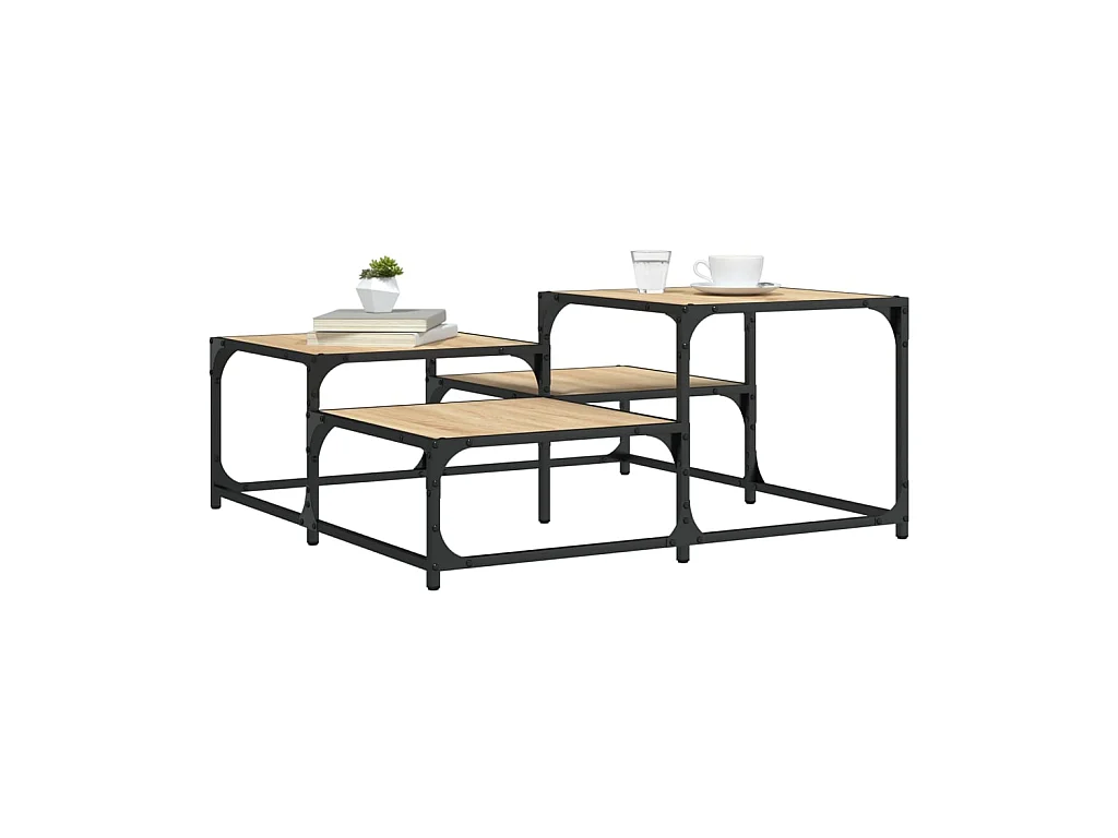 Table basse chêne sonoma 87,5x87,5x40 cm bois d'ingénierie GHR33124