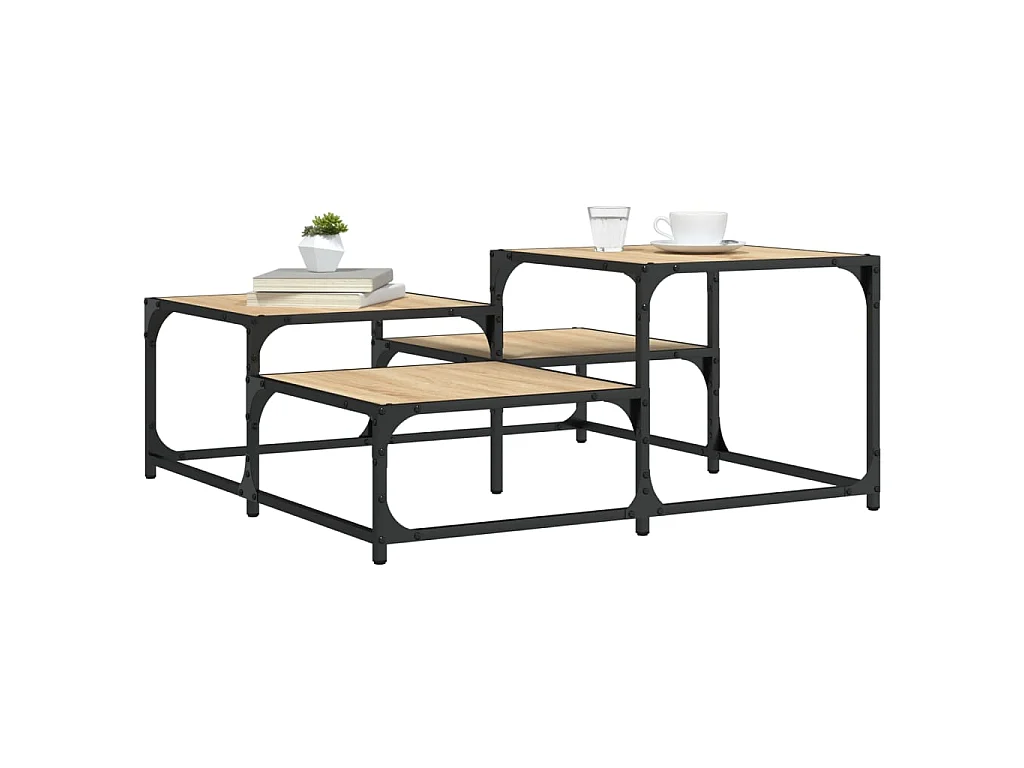 Table basse chêne sonoma 87,5x87,5x40 cm bois d'ingénierie GHR33124