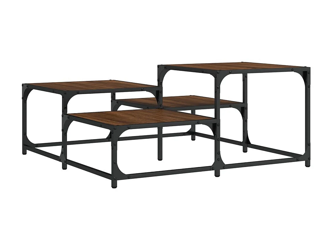 Table basse chêne marron 87,5x87,5x40 cm bois d'ingénierie GHR55173