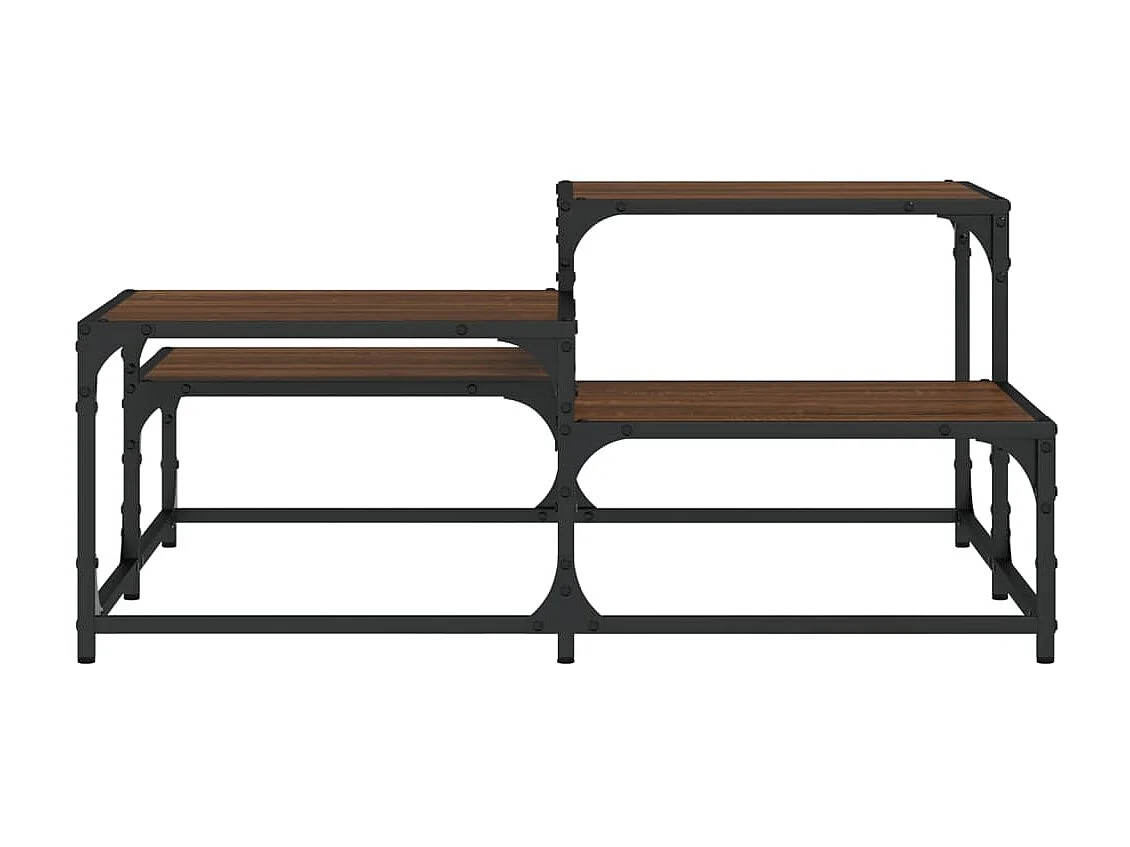 Table basse chêne marron 87,5x87,5x40 cm bois d'ingénierie GHR55173