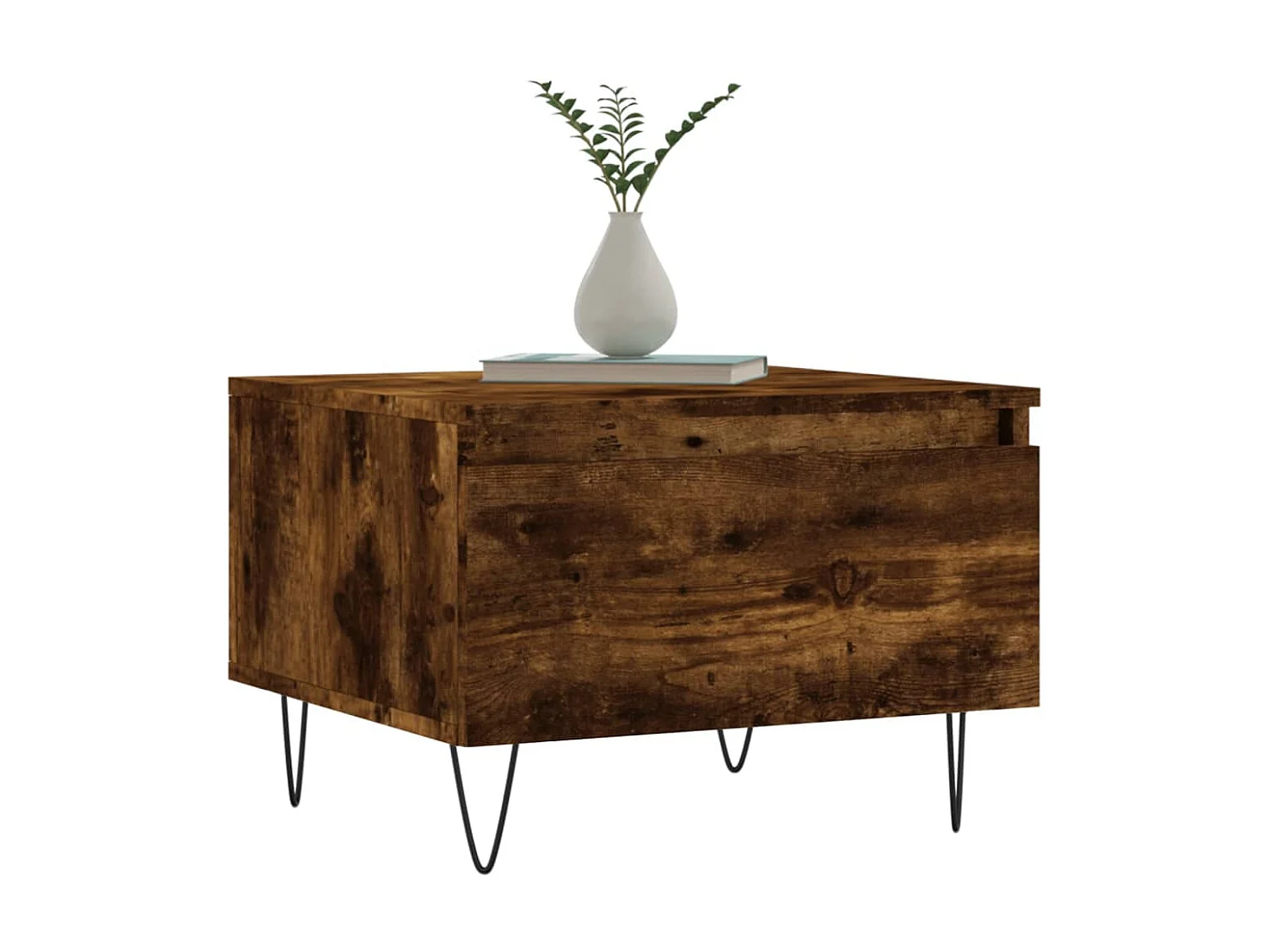 Salontafels 2 st 50x46x35 cm bewerkt hout gerookt eikenkleurig NL39962