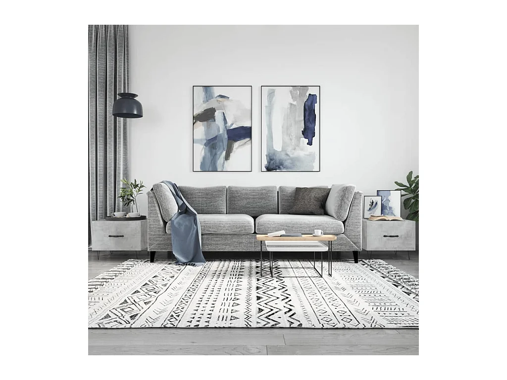 Mesa de centro 2 uds madera ingeniería gris hormigón 50x50x40cm ES42096