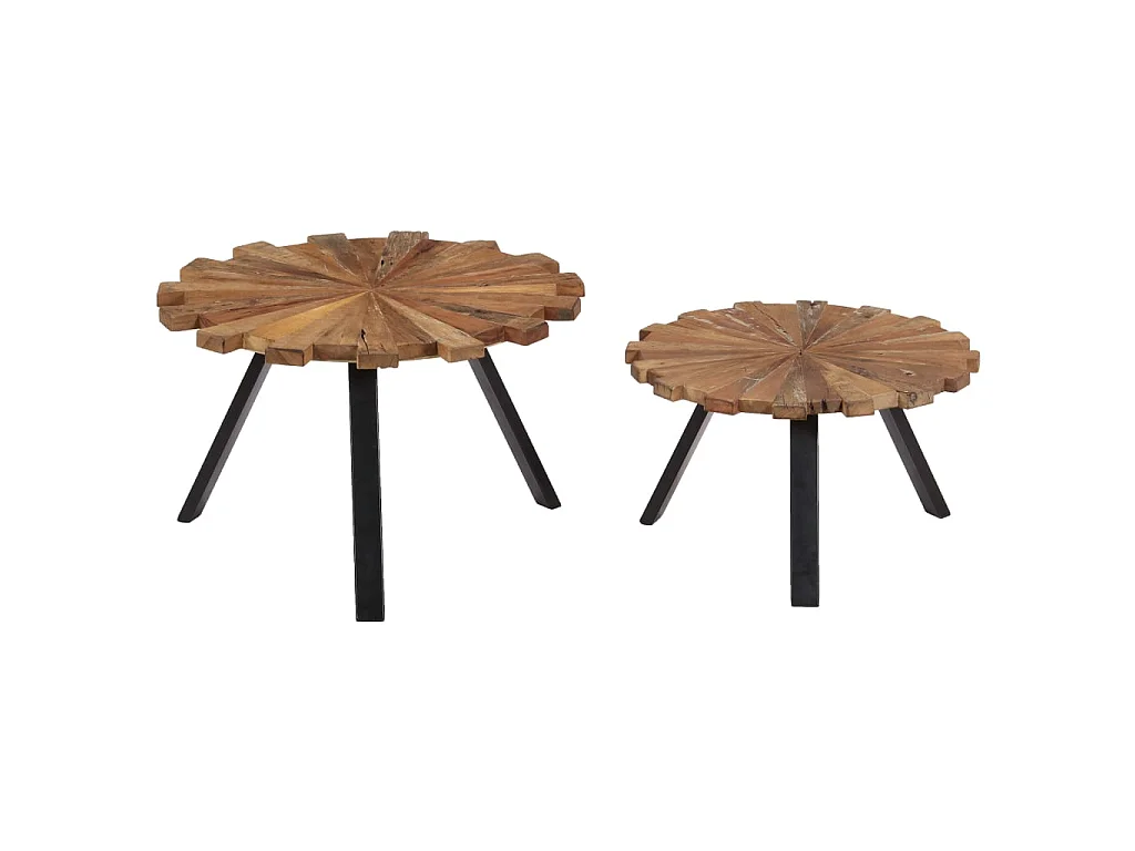 Tables basses 2 pcs Bois de récupération massif GHR35802