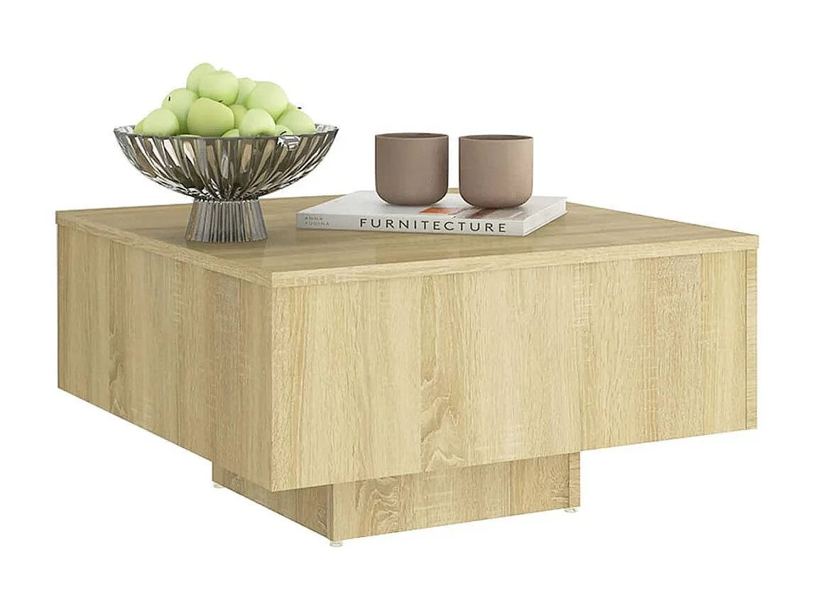 Table basse Chêne sonoma 60x60x31,5 cm Aggloméré GHR15522