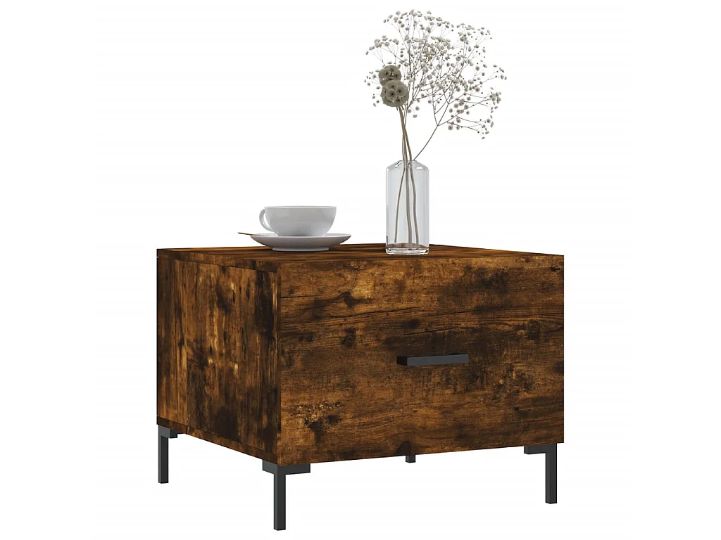 Tables basses 2 pcs chêne fumé 50x50x40 cm bois d'ingénierie GHR97982