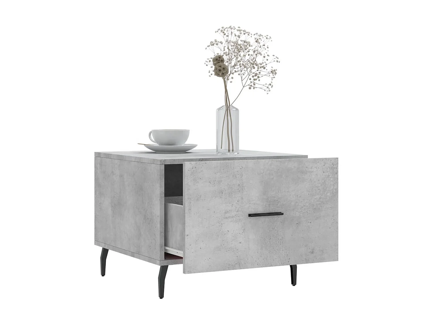 Tables basses 2 pcs gris béton 50x50x40 cm bois d'ingénierie GHR33653