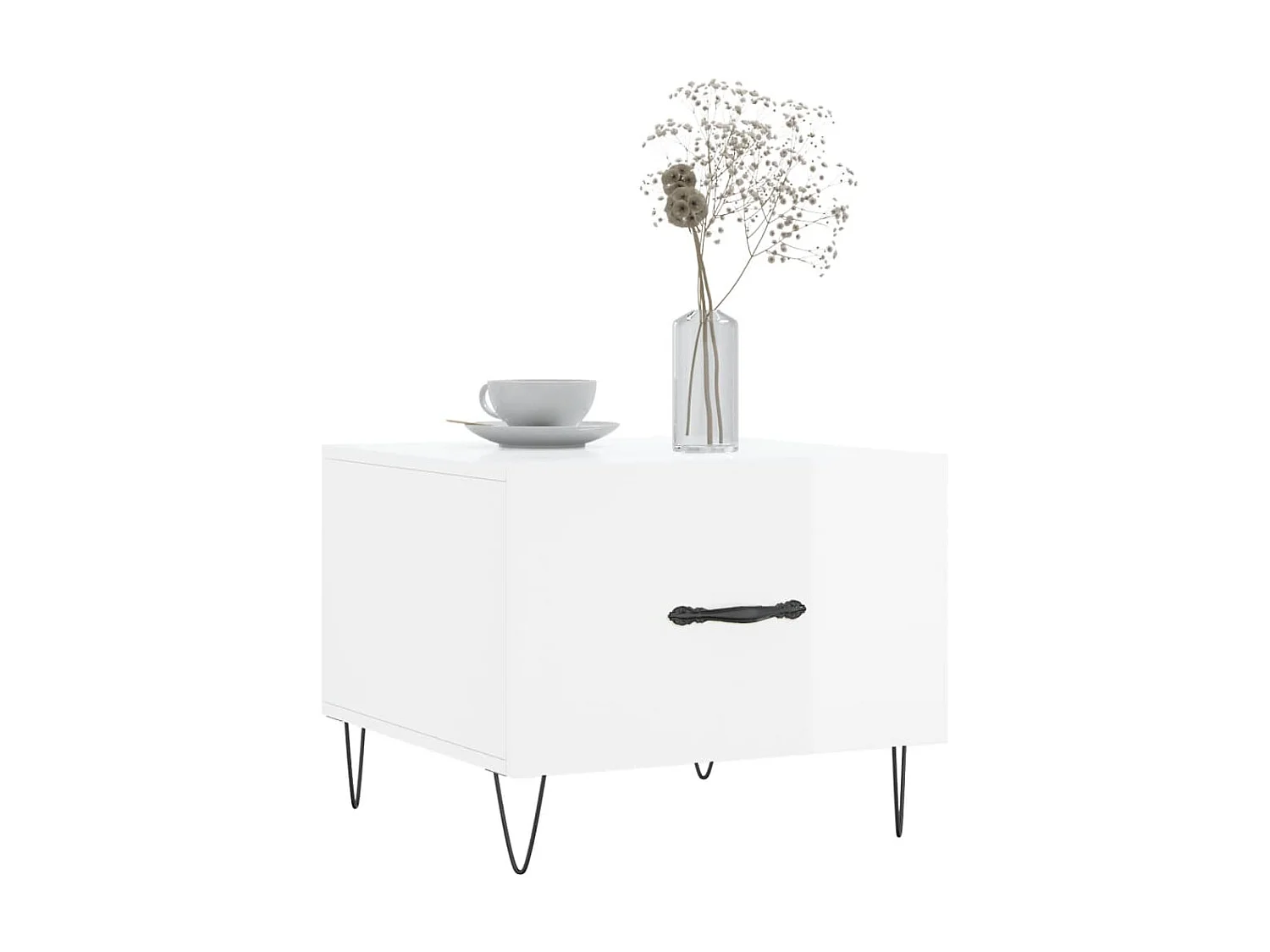 Tables basses 2 pcs blanc brillant 50x50x40cm bois d'ingénierie GHR16894