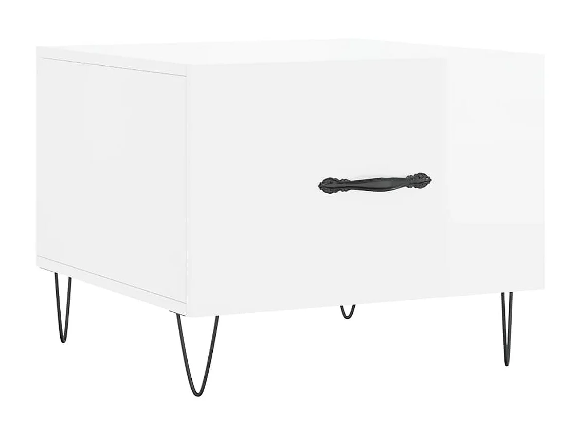 Tables basses 2 pcs blanc brillant 50x50x40cm bois d'ingénierie GHR16894