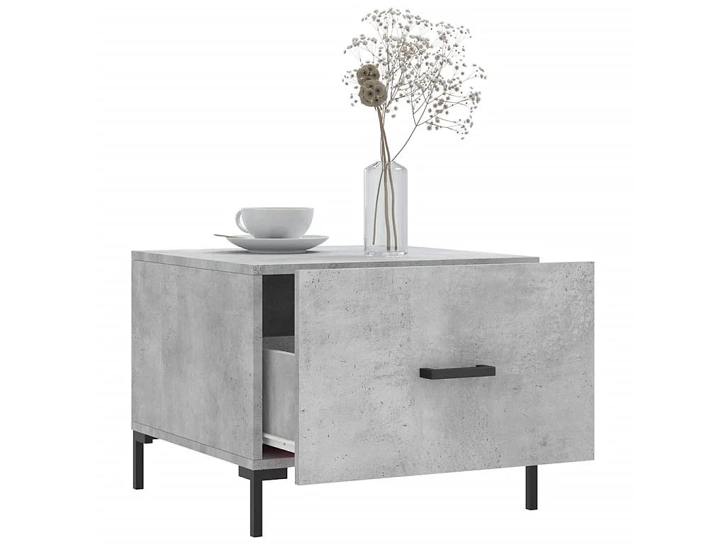 Tables basses 2 pcs gris béton 50x50x40 cm bois d'ingénierie GHR37672