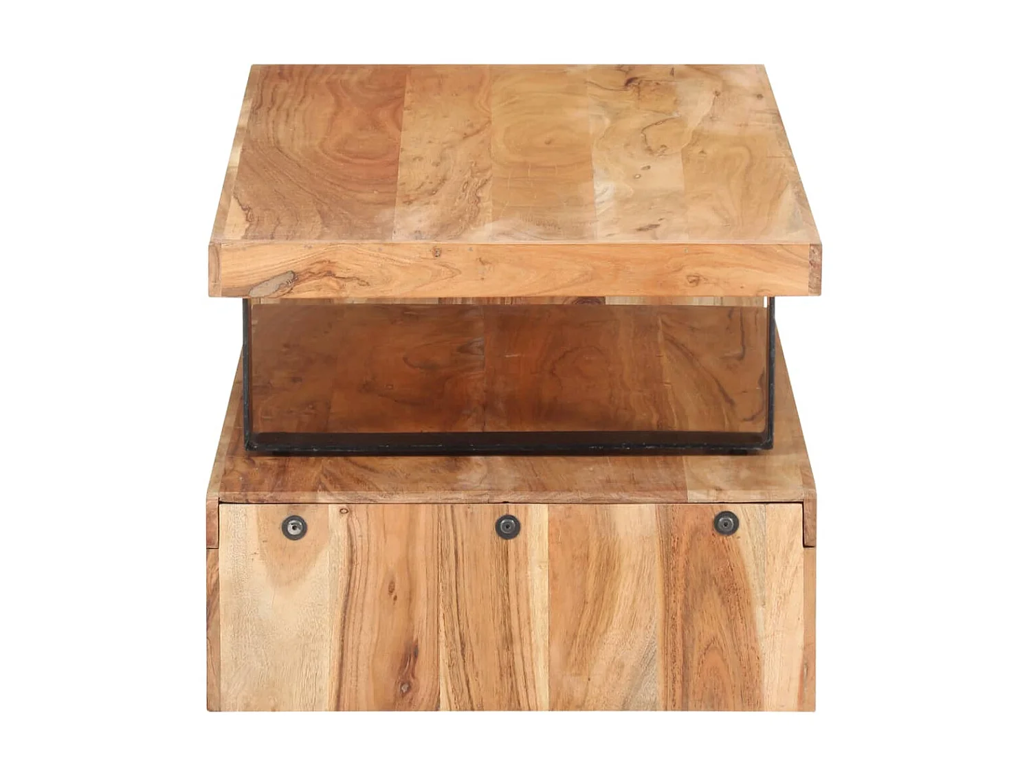 Ensemble de 2 tables basses Bois d'acacia massif GHR31758