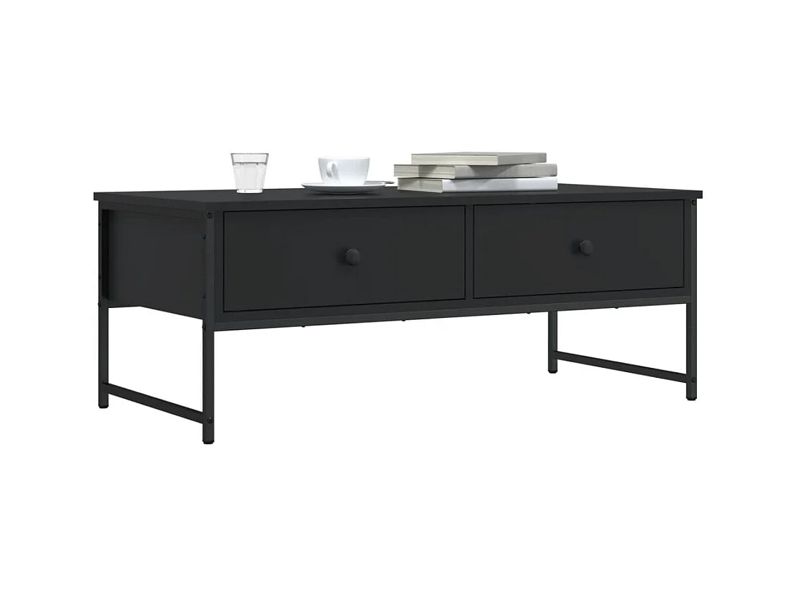 Table basse noir 101x49x39,5 cm bois d'ingénierie GHR12410