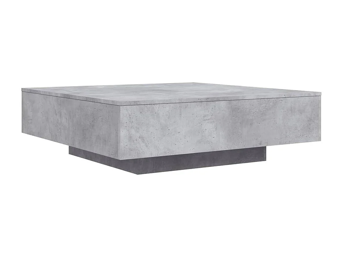 Table basse avec lumières LED gris béton 100x100x31 cm GHR43644