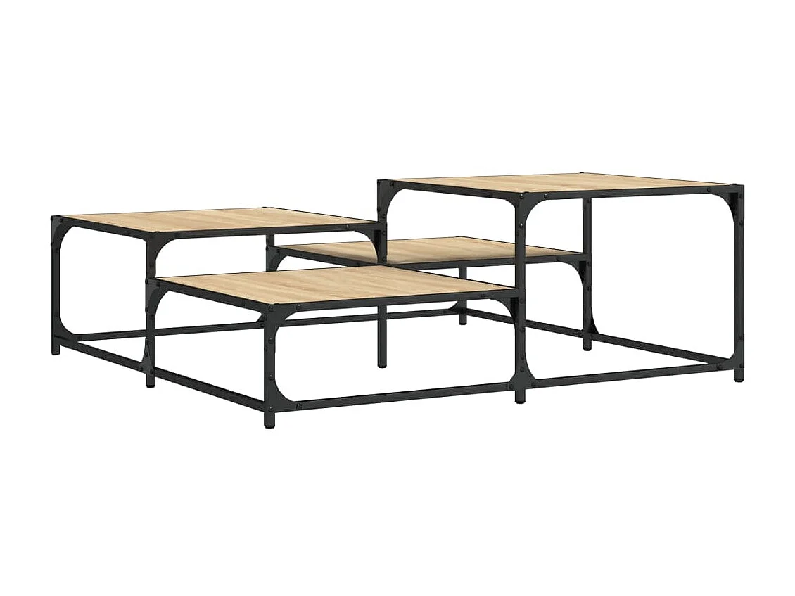 Table basse chêne sonoma 107x107x40 cm bois d'ingénierie GHR73032