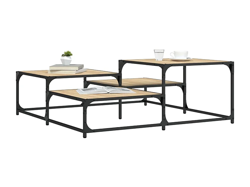 Table basse chêne sonoma 107x107x40 cm bois d'ingénierie GHR73032