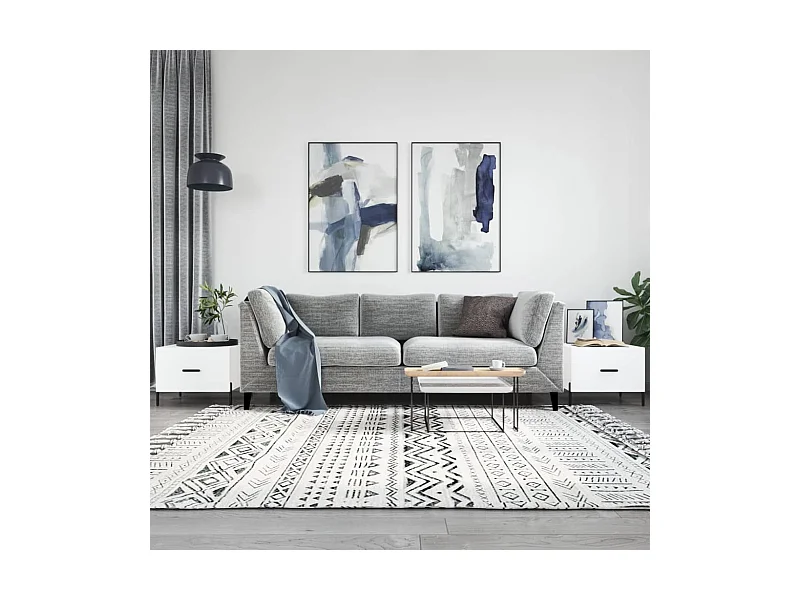 Tables basses 2 pcs blanc 50x50x40 cm bois d'ingénierie GHR53599