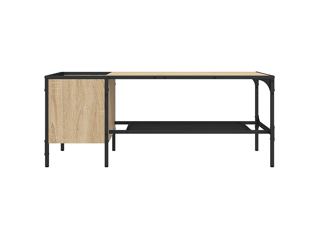 Salontafel met rek 100x51x40 cm bewerkt hout sonoma eikenkleur NL29226