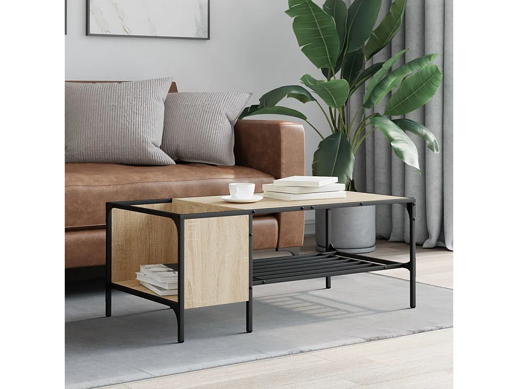 Table basse support chêne sonoma 100x51x40cm bois d'ingénierie GHR15750