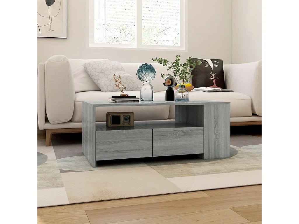 Mesa de centro madera de ingeniería gris Sonoma 102x55x42 cm ES96269