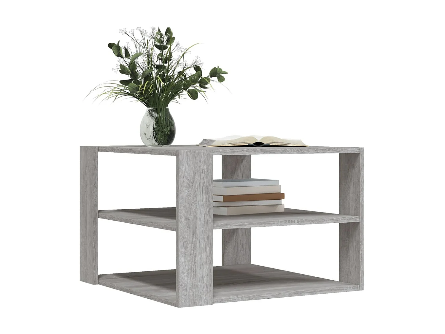 Salontafel 59,5x59,5x40 cm bewerkt hout grijs sonoma NL61782