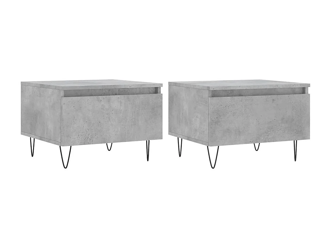 Tables basses 2 pcs gris béton 50x46x35 cm bois d'ingénierie GHR50774