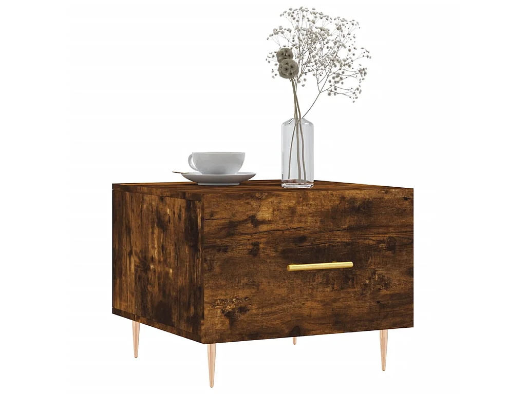 Tables basses 2 pcs chêne fumé 50x50x40 cm bois d'ingénierie GHR38480