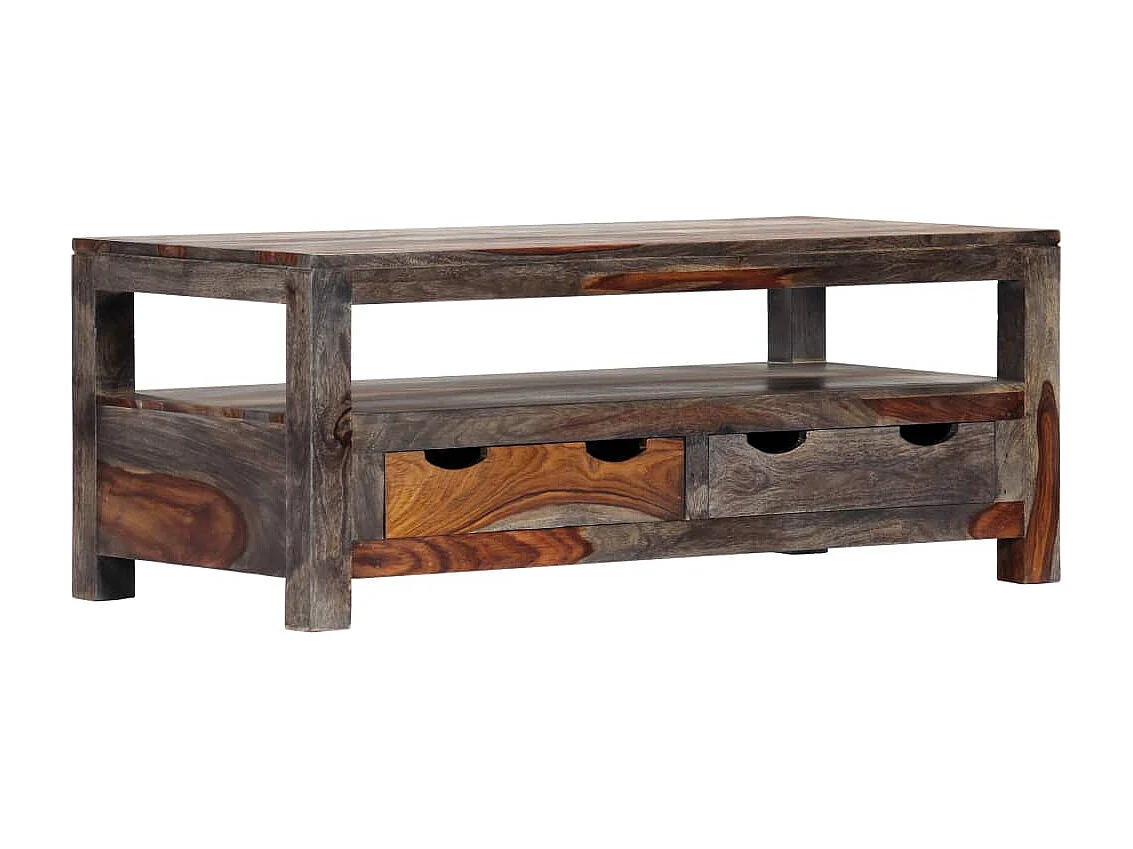 Mesa de centro 100x50x40 cm madeira de sheesham maciça cinzento PT506382