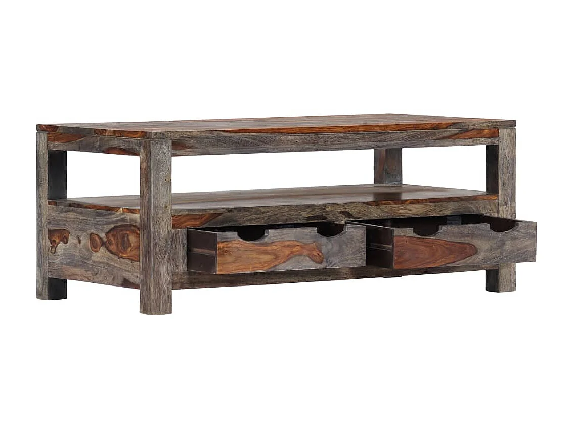 Mesa de centro 100x50x40 cm madeira de sheesham maciça cinzento PT506382