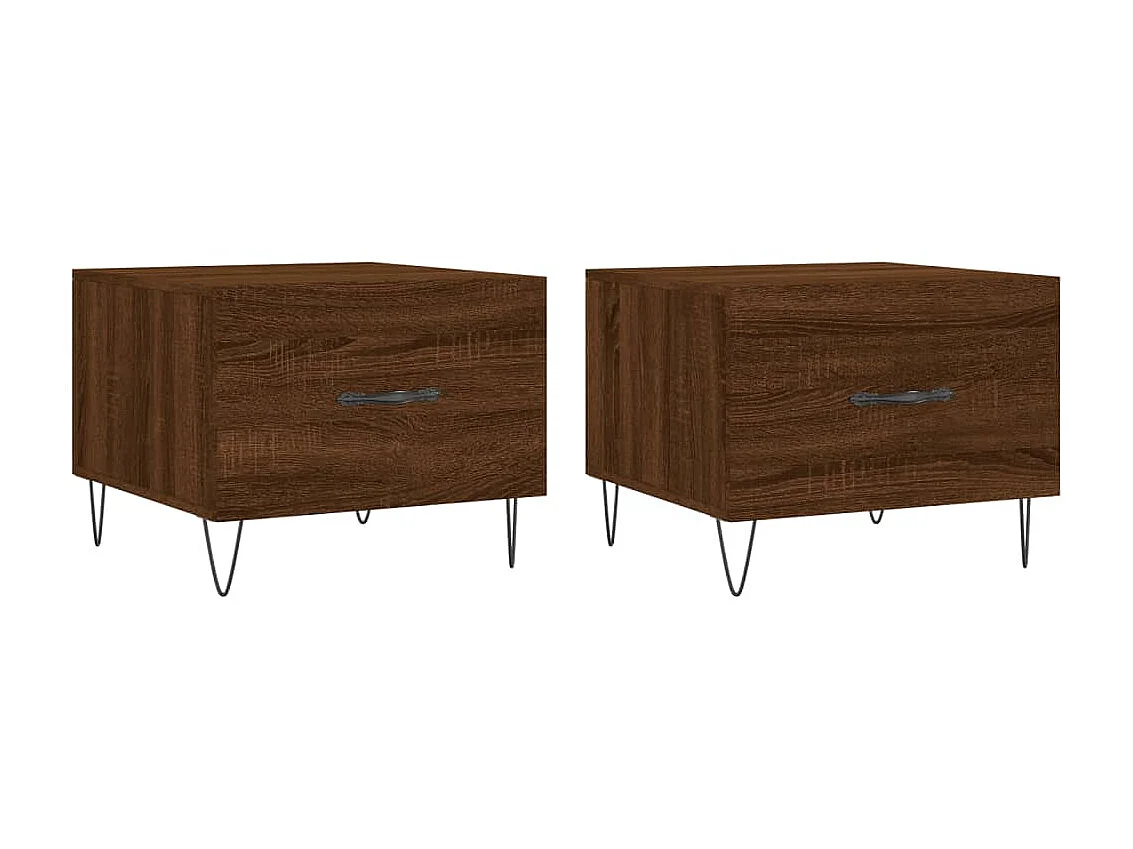 Tables basses 2 pcs chêne marron 50x50x40 cm bois d'ingénierie GHR74384