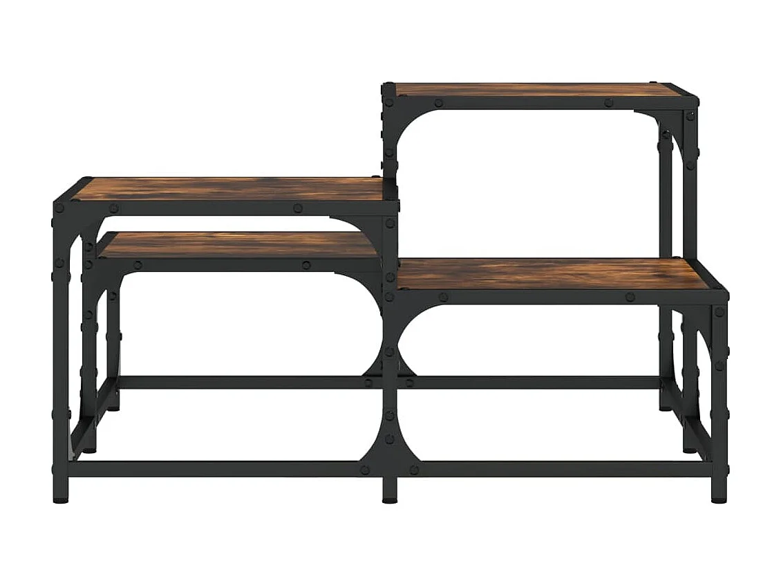 Mesa de centro madera de ingeniería roble ahumado 68x68x40 cm ES80386