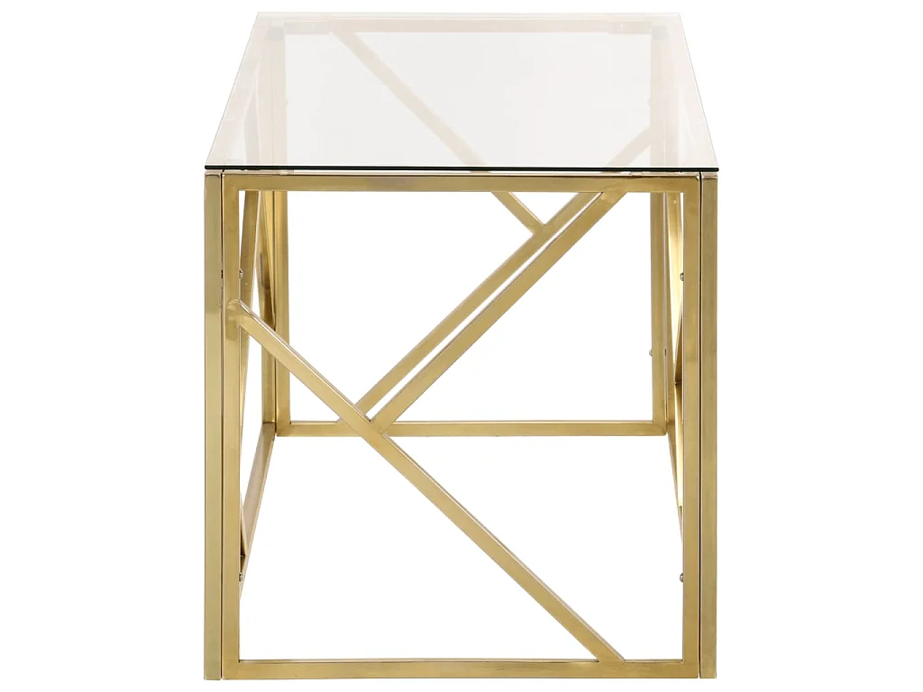 Table basse doré acier inoxydable et verre trempé GHR17060
