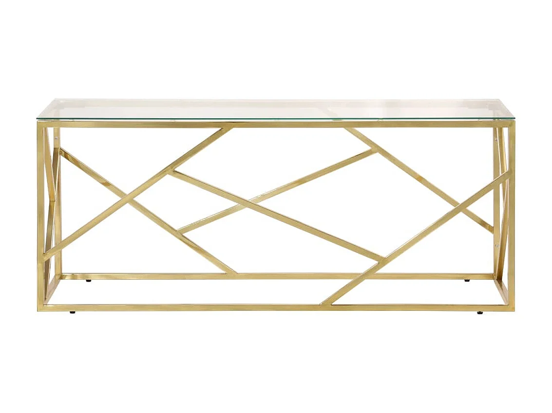 Salontafel roestvrijstaal en gehard glas goudkleurig NL42717