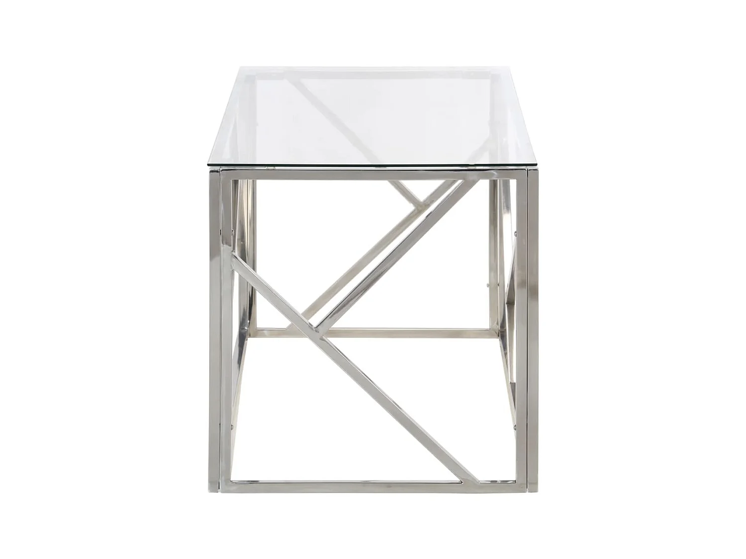 Salontafel roestvrijstaal en gehard glas zilverkleurig NL21417