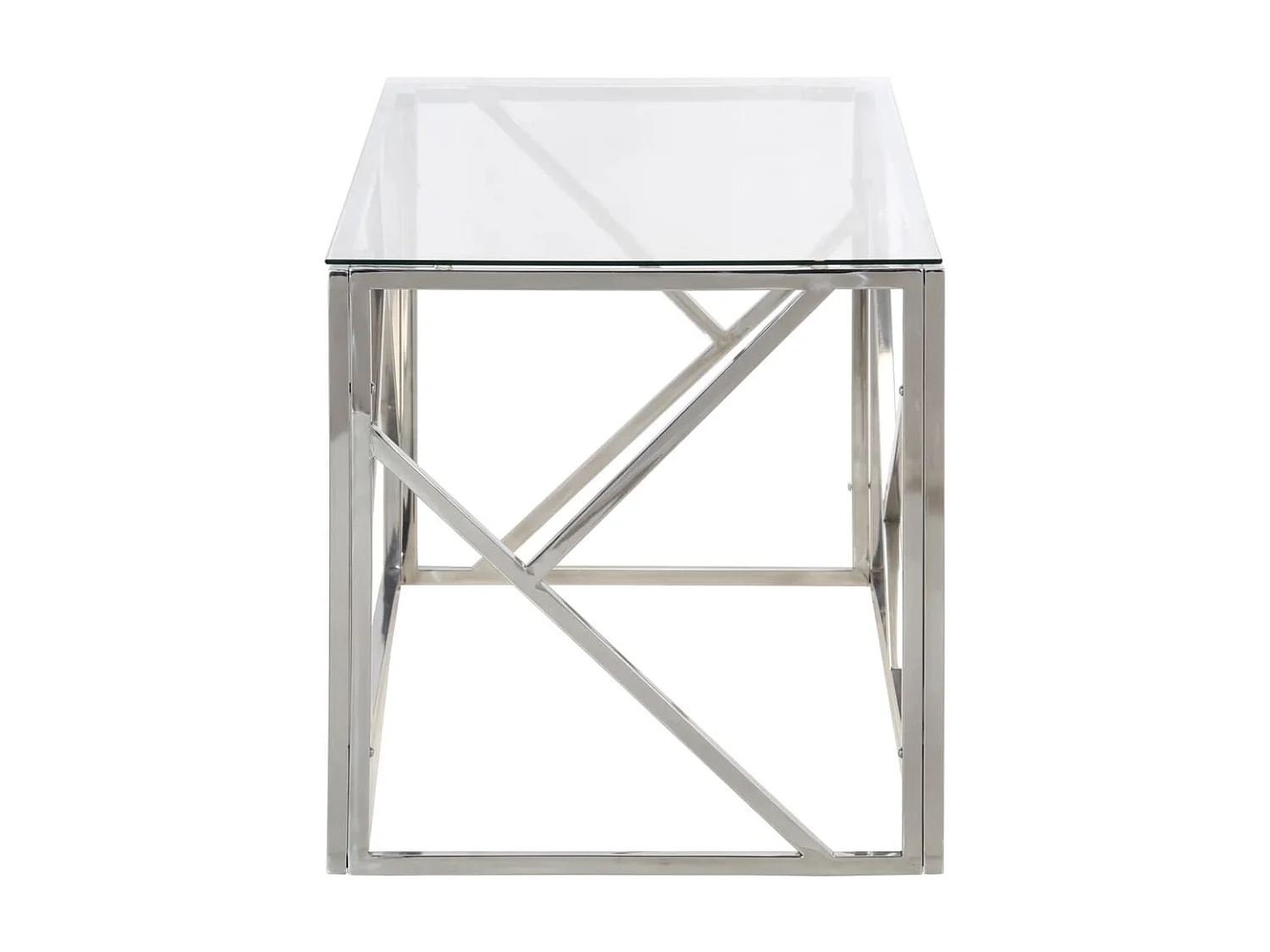 Salontafel roestvrijstaal en gehard glas zilverkleurig NL21417