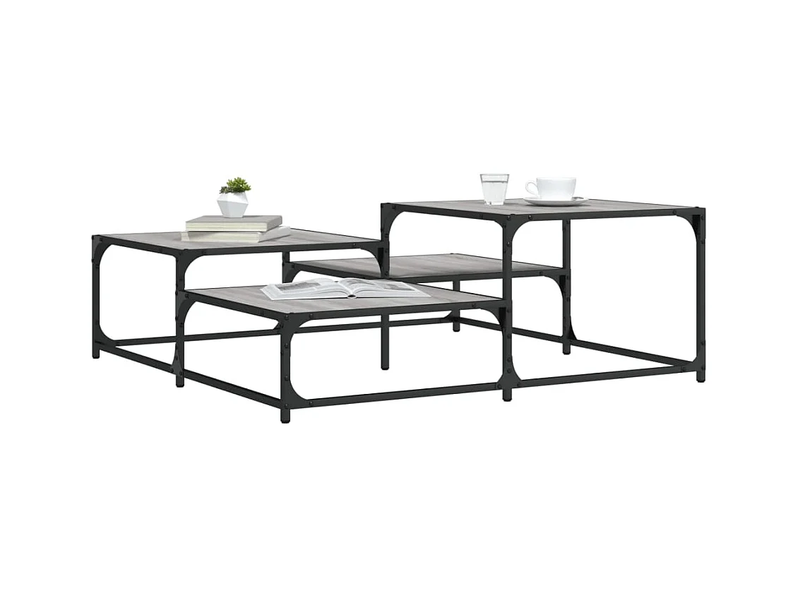 Table basse sonoma gris 107x107x40 cm bois d'ingénierie GHR59726