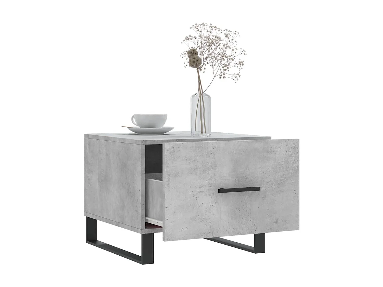 Tables basses 2 pcs gris béton 50x50x40 cm bois d'ingénierie GHR49341