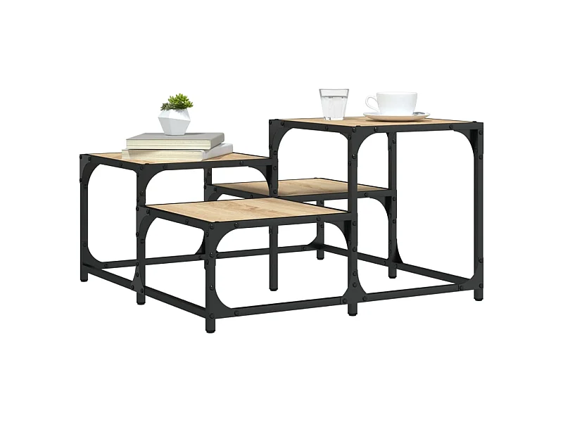 Mesa de centro madera de ingeniería roble Sonoma 68x68x40 cm ES14841