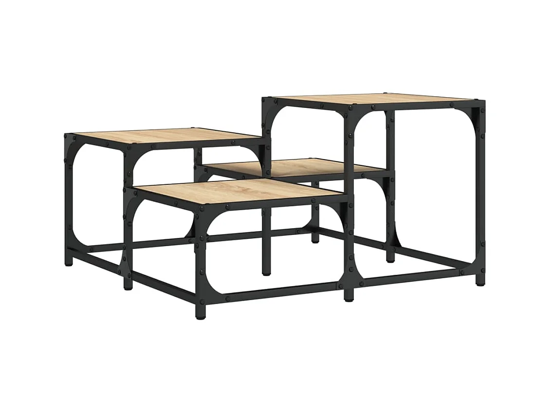 Table basse chêne sonoma 68x68x40 cm bois d'ingénierie GHR60099