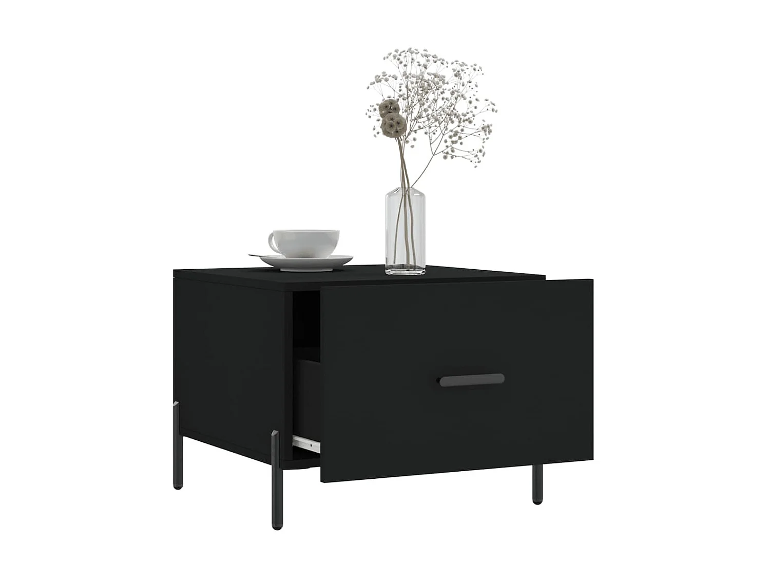 Tables basses 2 pcs noir 50x50x40 cm bois d'ingénierie GHR37688