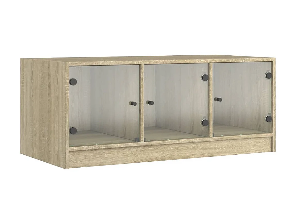 Mesa de centro c/ portas de vidro 102x50x42 cm carvalho sonoma PT700927