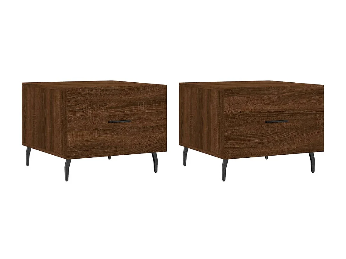 Tables basses 2 pcs chêne marron 50x50x40 cm bois d'ingénierie GHR18953