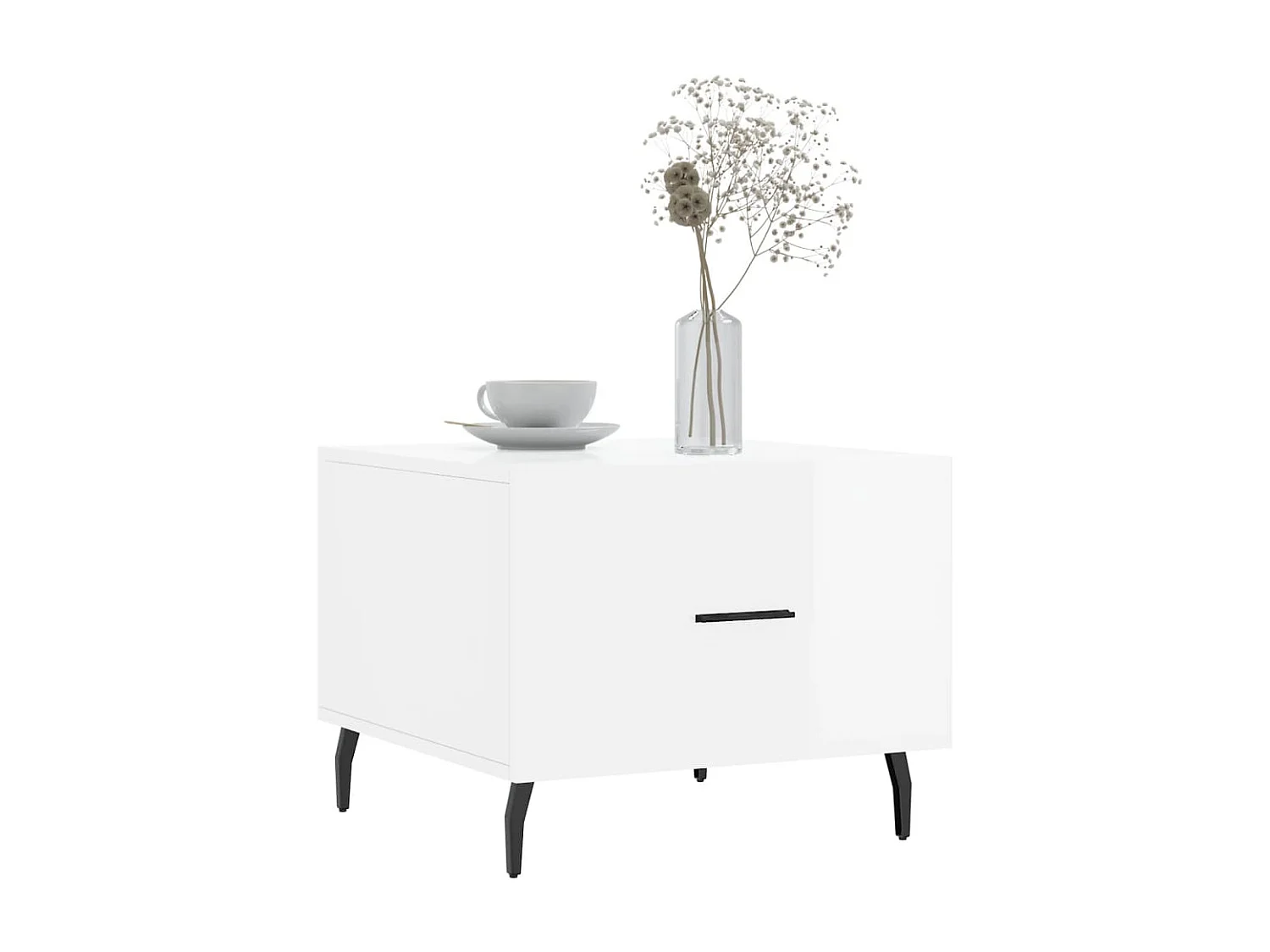 Tables basses 2 pcs blanc brillant 50x50x40cm bois d'ingénierie GHR77144