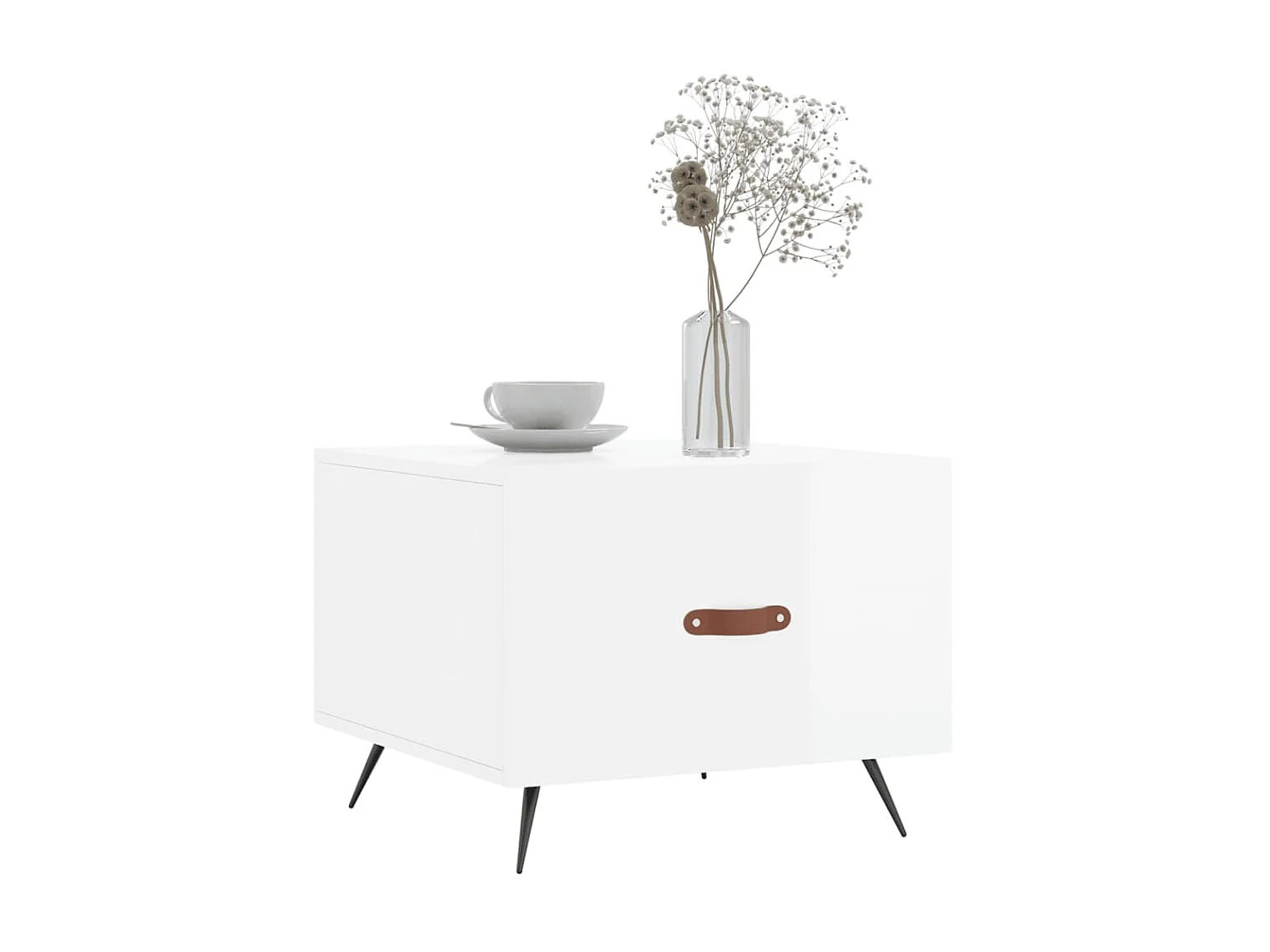 Tables basses 2 pcs blanc brillant 50x50x40cm bois d'ingénierie GHR86401