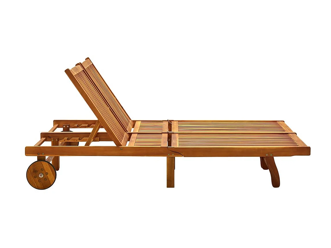 Bain de soleil 2 places avec coussins Acacia solide PEWV83081