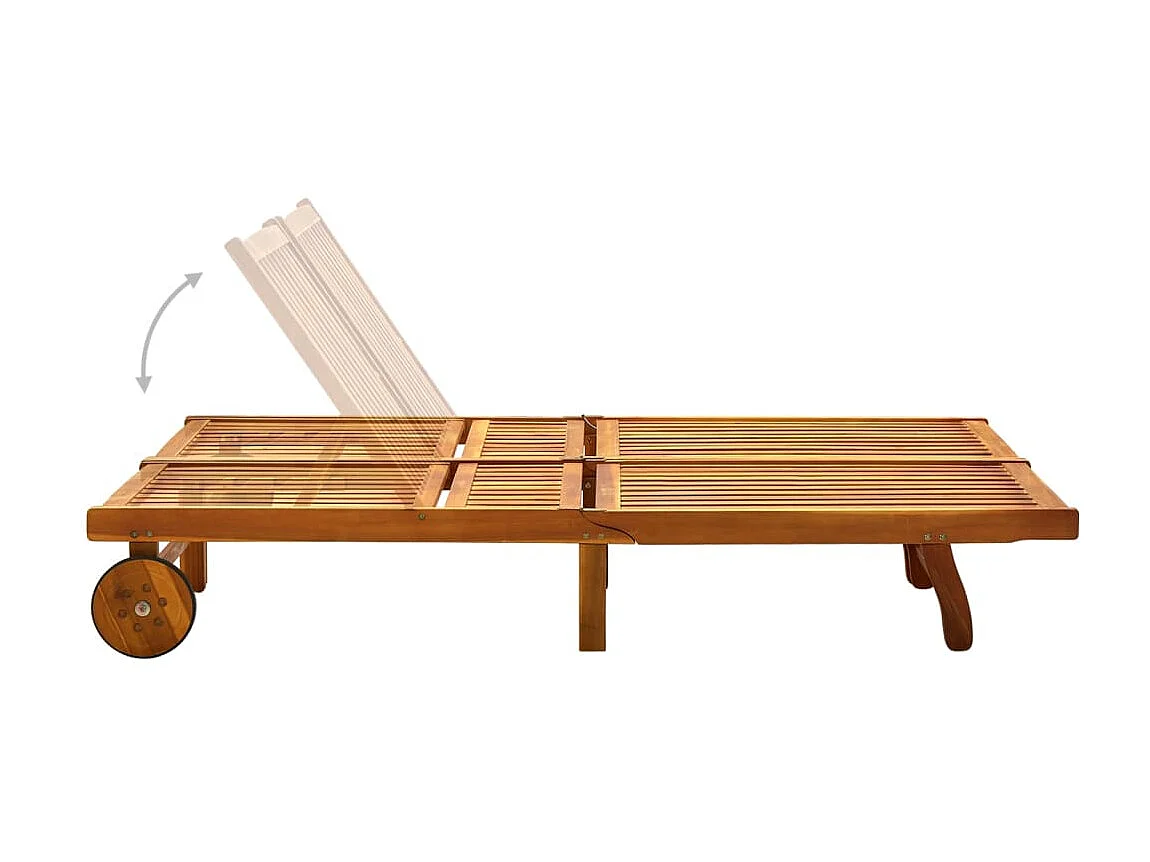 Bain de soleil 2 places avec coussins Acacia solide PEWV83081