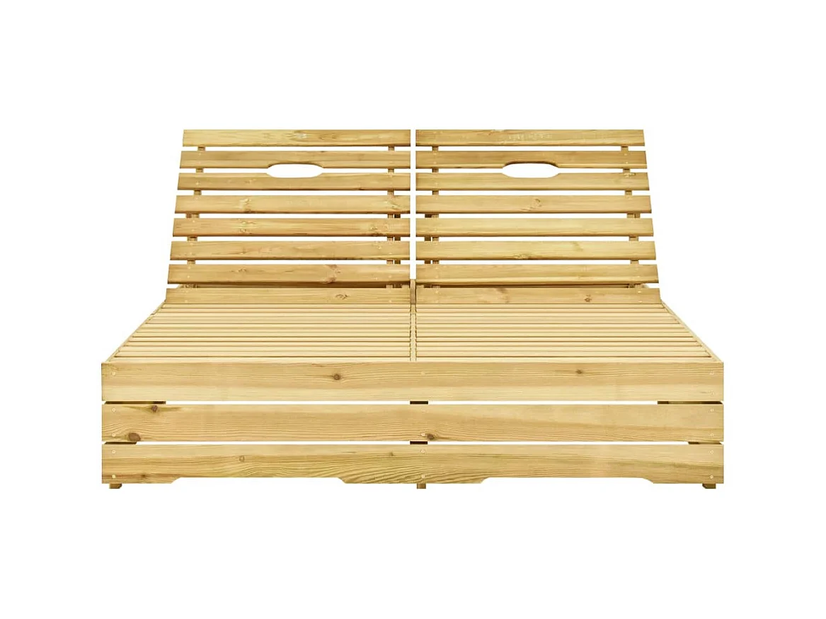 Tumbona doble y cojines verde brillante madera pino impregnada ES62366