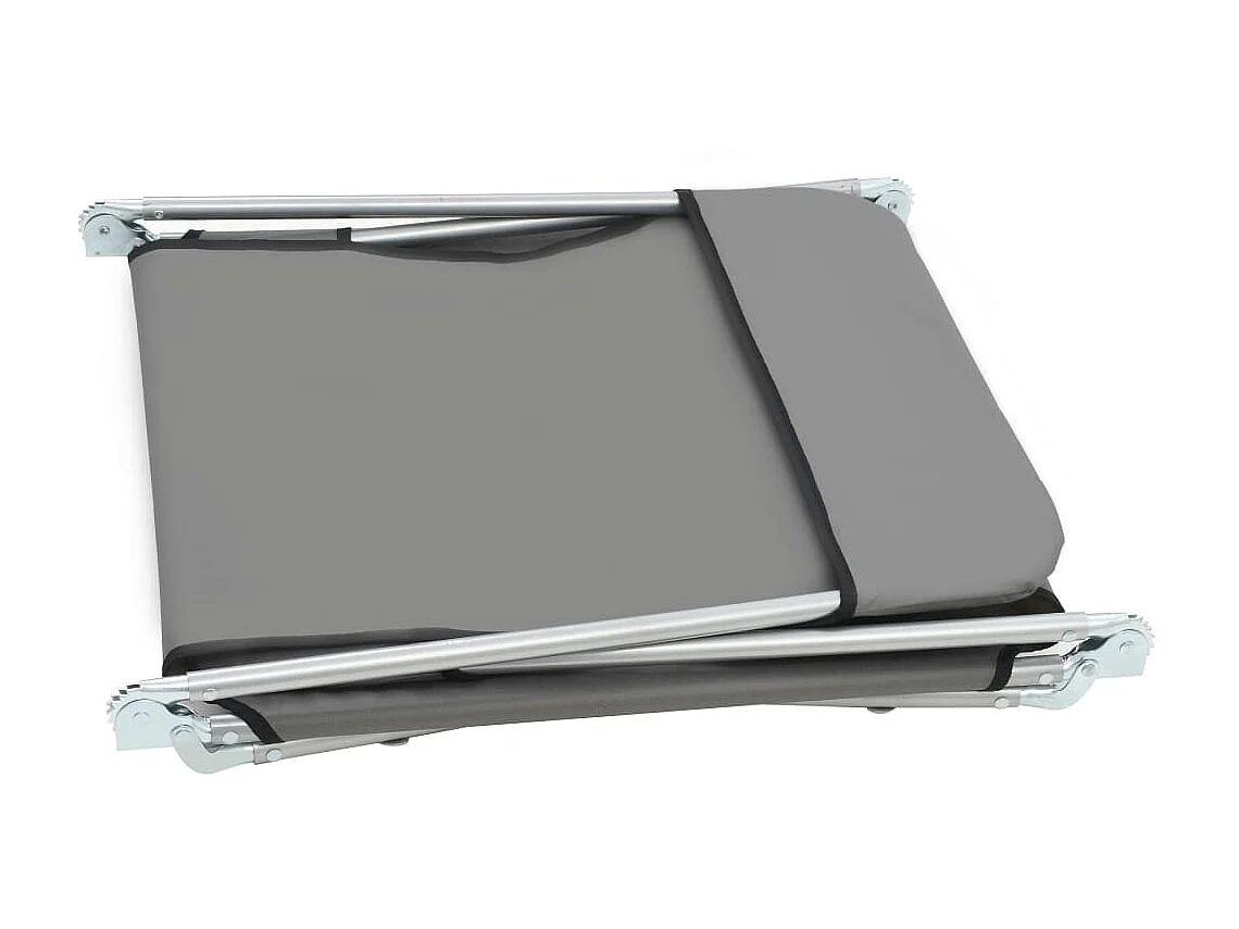 Bains de soleils pliables 2 pcs Acier et tissu Gris SEF78346